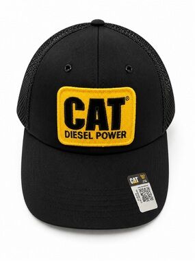 CAT Diesel Power Black & Yellow Patch Trucker Cap